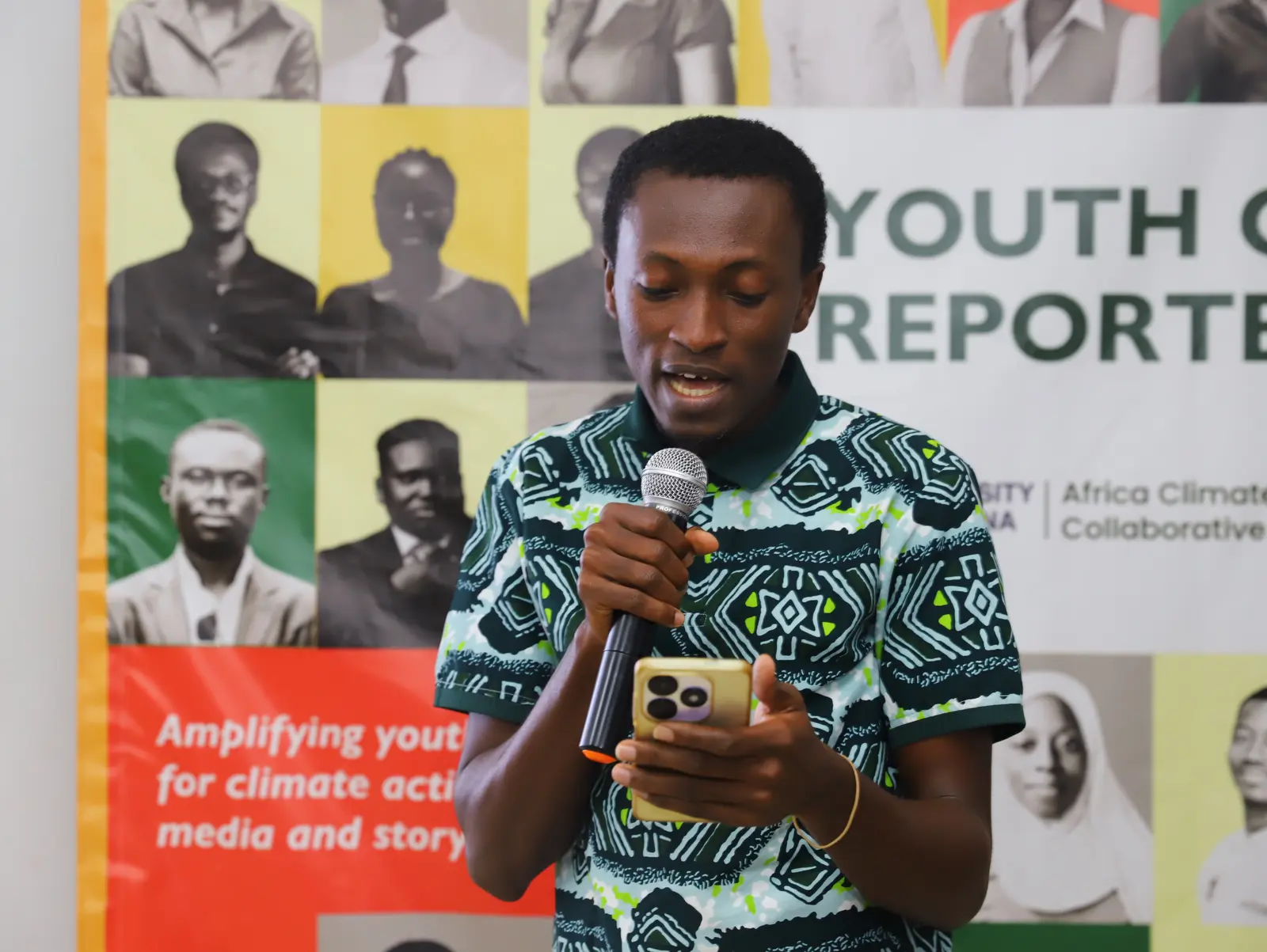 A Youth Climate Reporters participant speaking