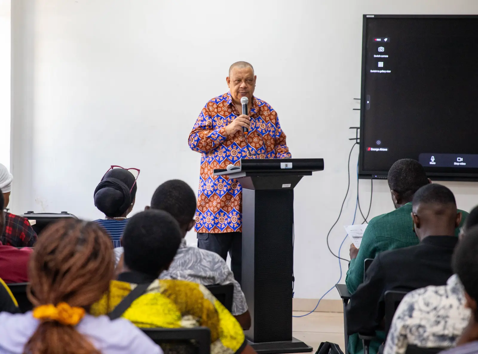 Facilitator speaking to participants