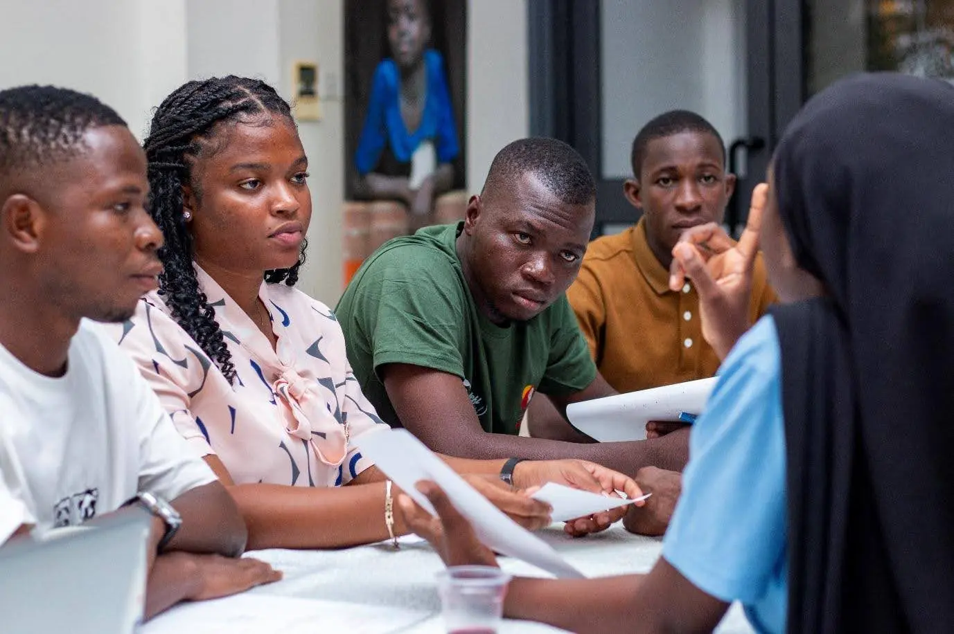 Youth discussing climate research